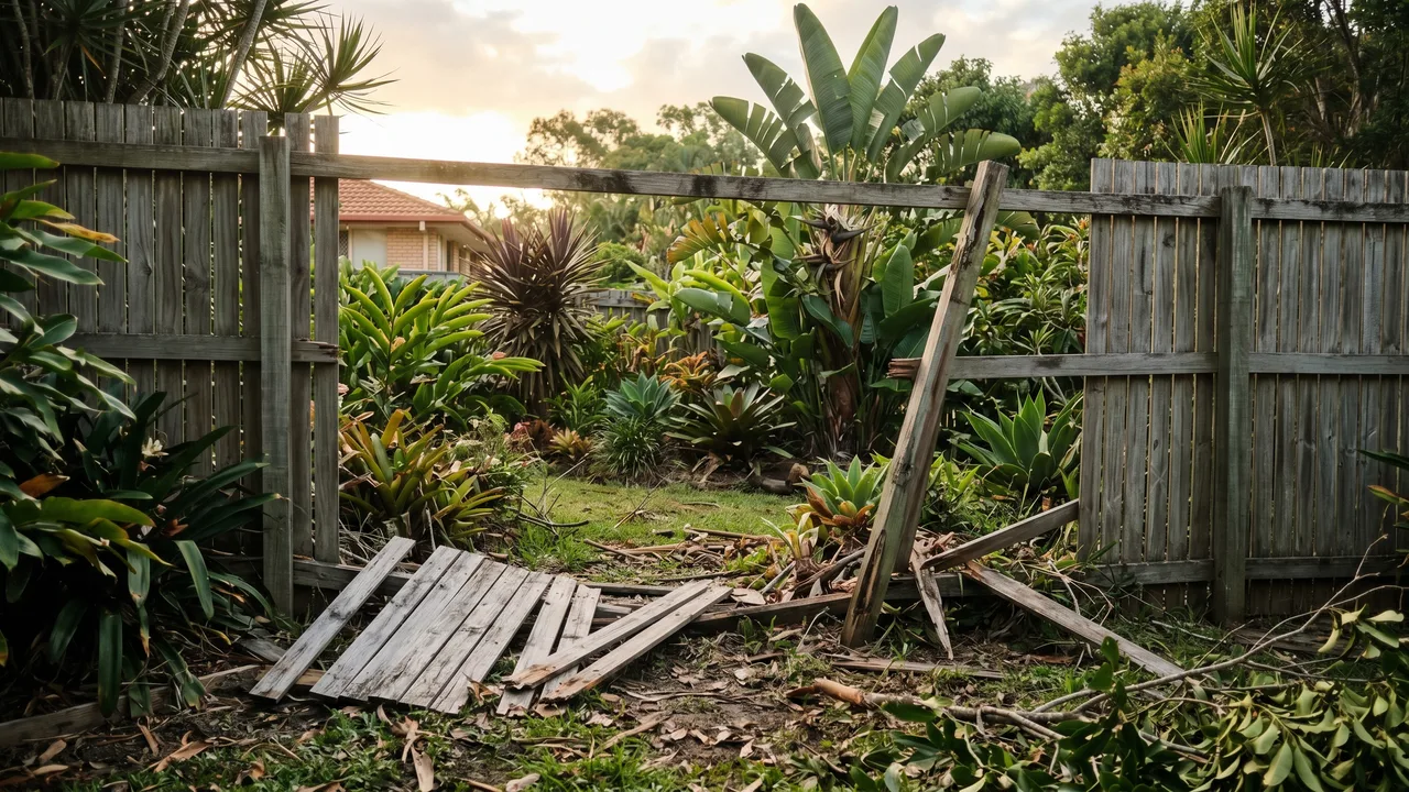 Storm season damages thousands of Brisbane fences. Is yours worth repairing or replacing? in Indooroopilly