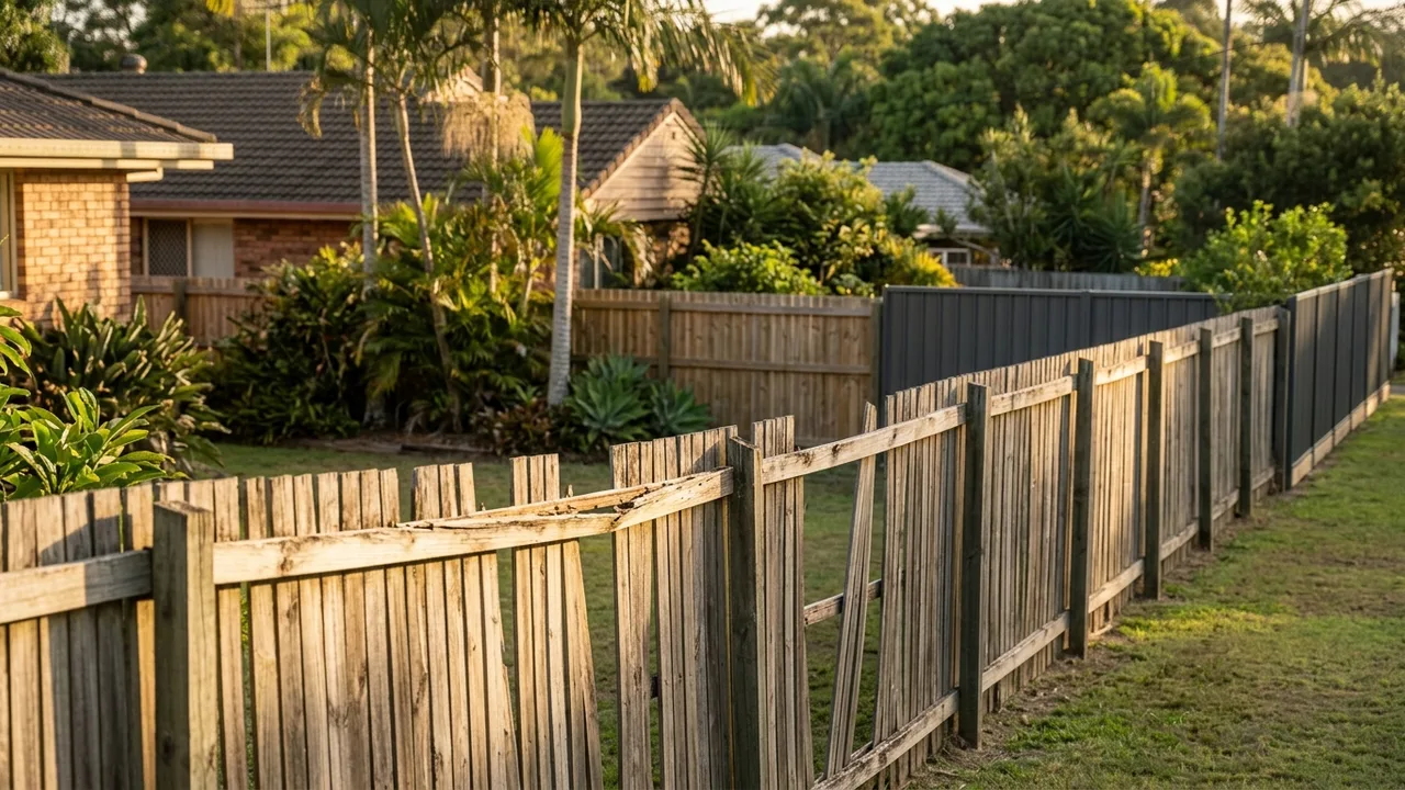 Brisbane fencing context shot for "Storm season damages thousands of Brisbane fences. Is yours worth repairing or replacing?"