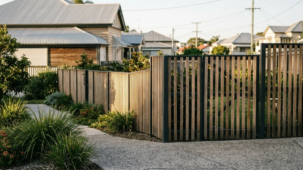 Brisbane fencing detail relevant to "Front yard fencing changes how your home looks from the street. Get the choice right."