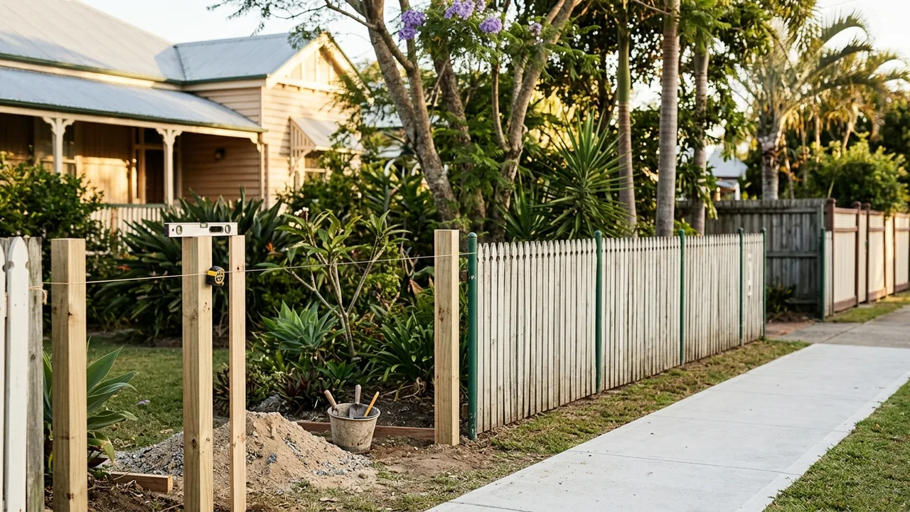 Brisbane fencing context shot for "Does your fence need council approval in Indooroopilly or Chelmer?"