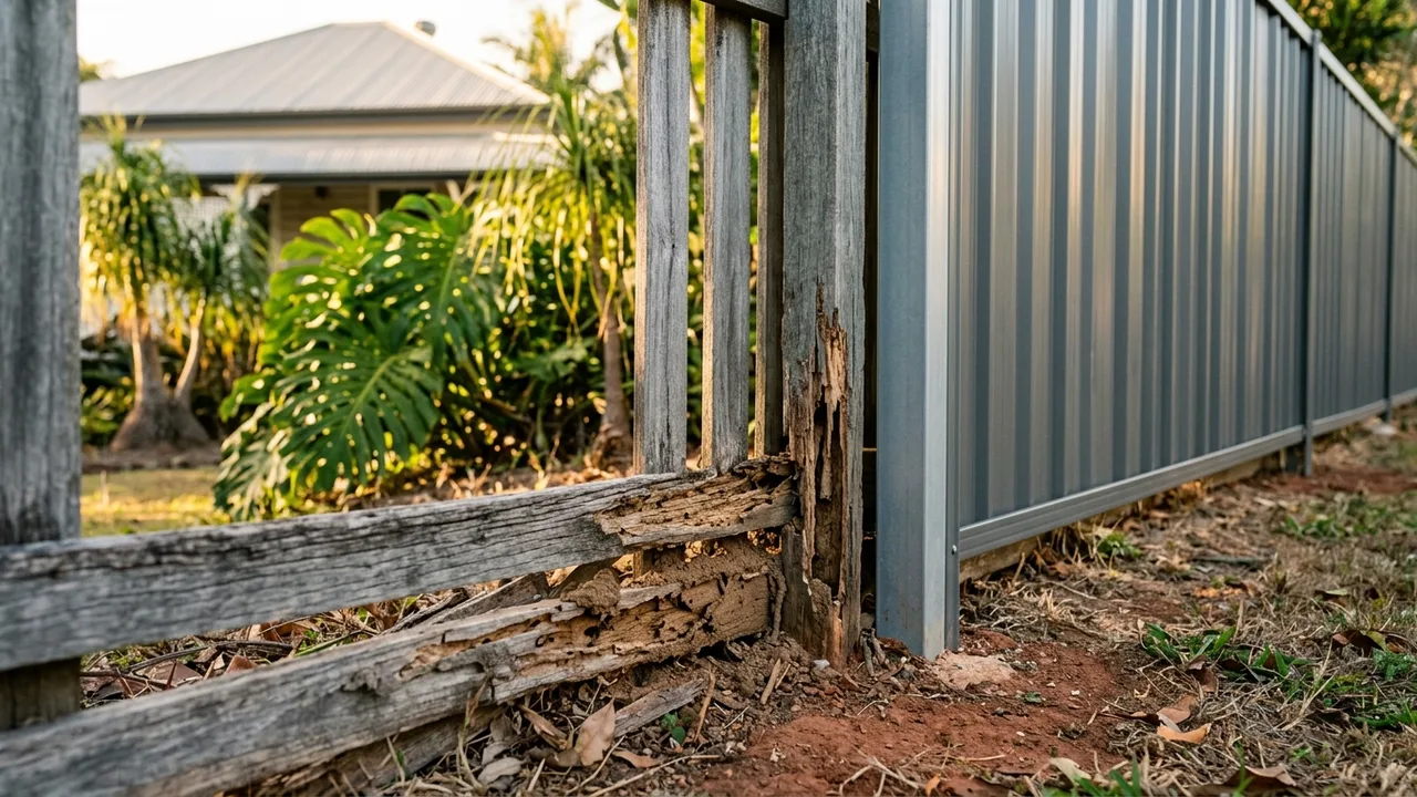 Brisbane fencing detail relevant to "Termites destroy Brisbane fences. Which materials actually resist them?"