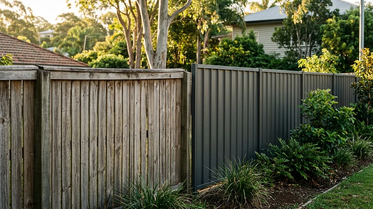 Brisbane fencing detail relevant to "Timber or Colorbond: which fence suits Brisbane western suburb blocks?"