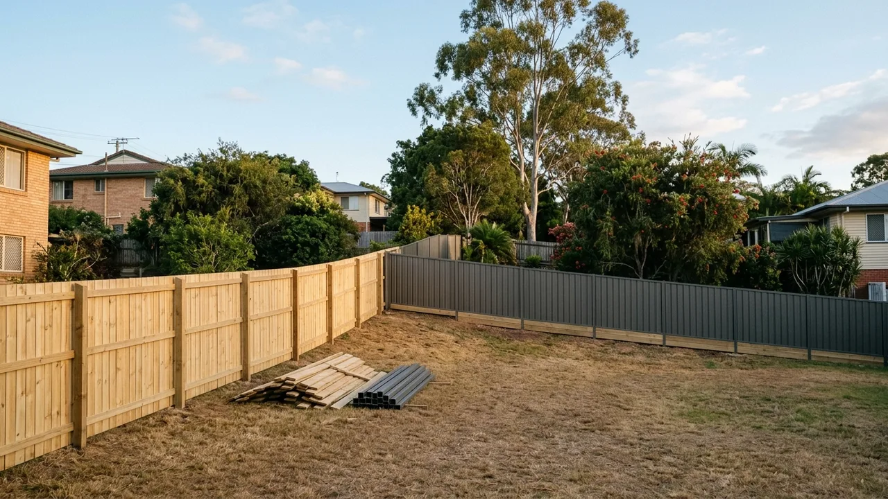 Brisbane fencing context shot for "Timber or Colorbond: which fence suits Brisbane western suburb blocks?"