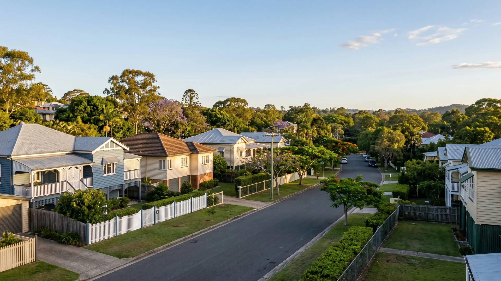 Aerial view of inner-Brisbane suburban streets near Indooroopilly